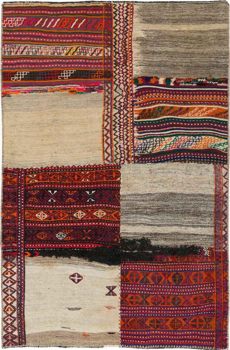 Vintage Persian Chaharmahal Bakhtiari Tacheh Flatweave Kilim , No.25648 - Gsblank