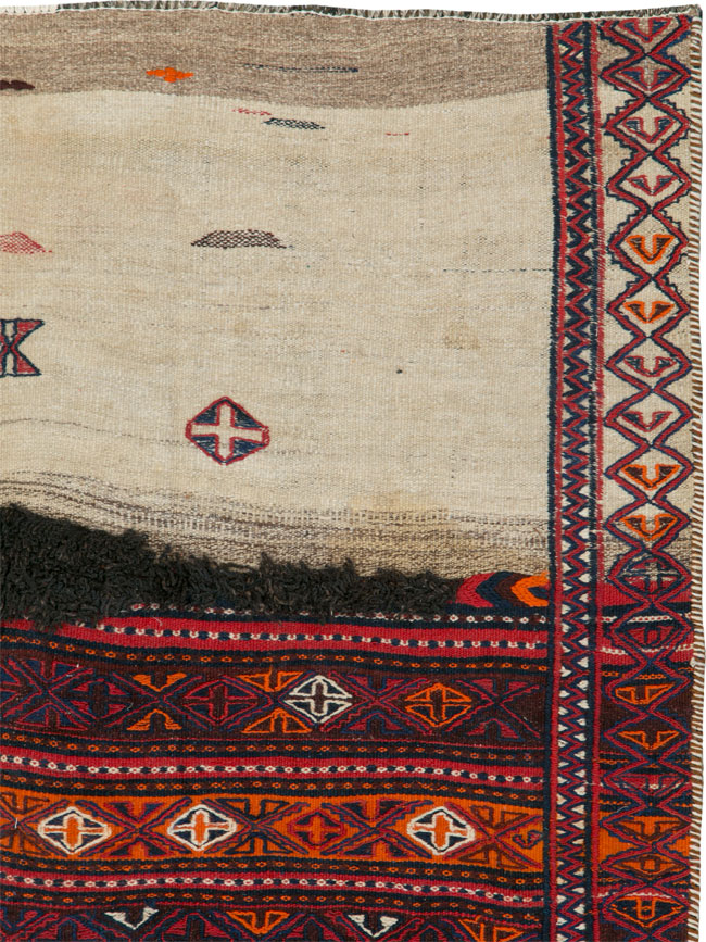 Vintage Persian Chaharmahal Bakhtiari Tacheh Flatweave Kilim , No.25648 - Gsblank