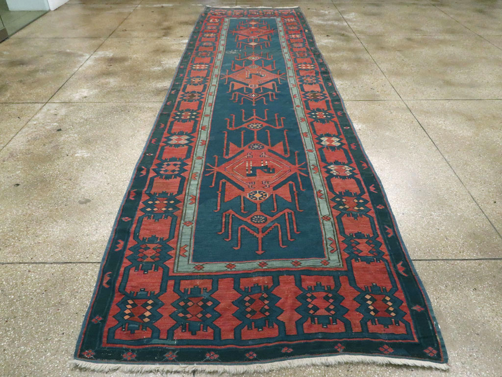 Antique Caucasian Avar Kilim Gallery Carpet, No.25659 - Gsblank