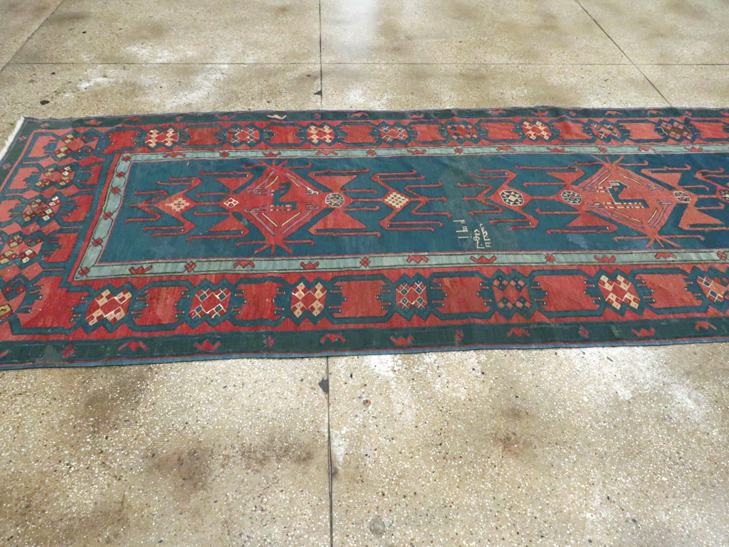 Antique Caucasian Avar Kilim Gallery Carpet, No.25659 - Gsblank