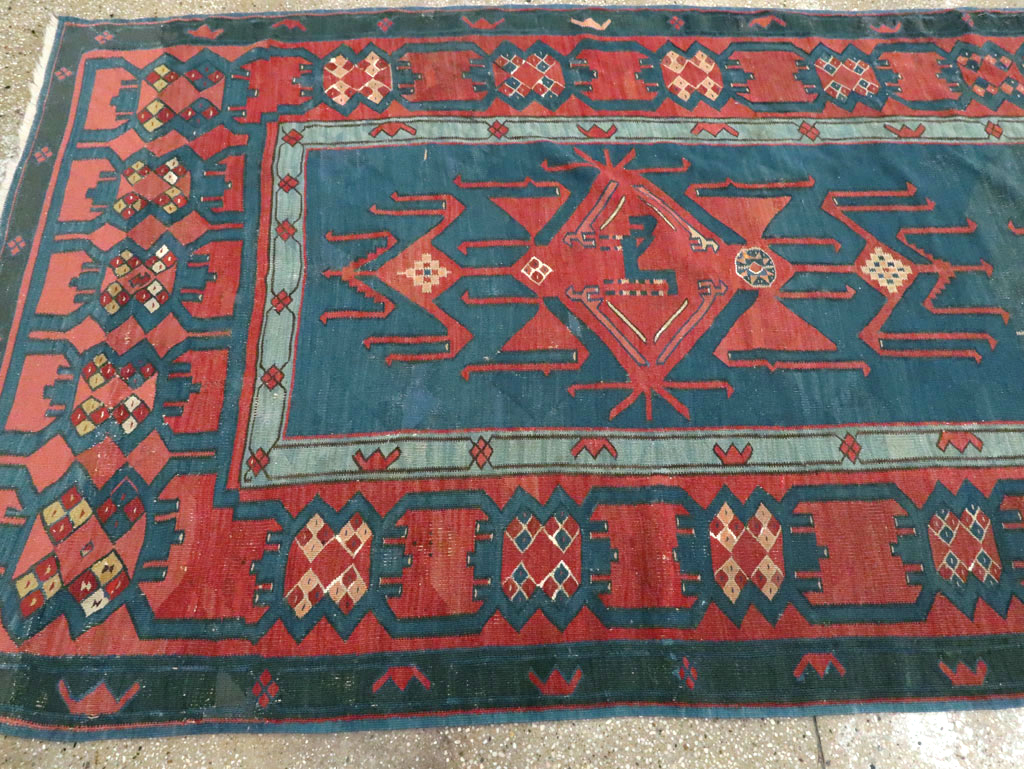 Antique Caucasian Avar Kilim Gallery Carpet, No.25659 - Gsblank