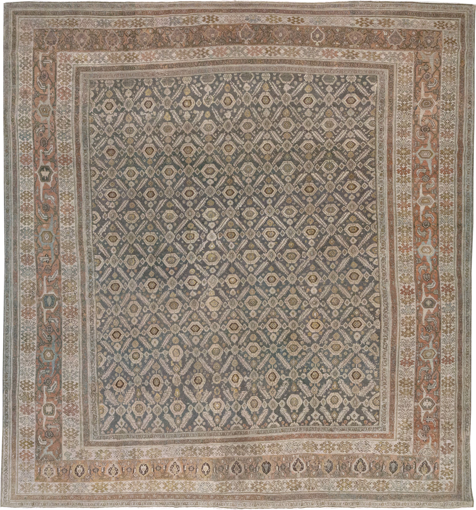 Antique Persian Bibikabad Large Square Carpet, No.25662 - Gsblank