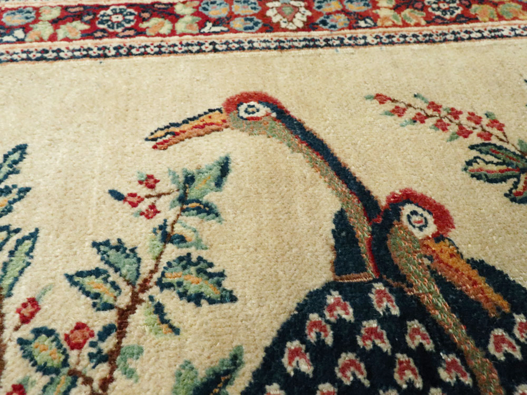 Vintage Persian Kashan Pictorial Rug, No.25674 - Gsblank