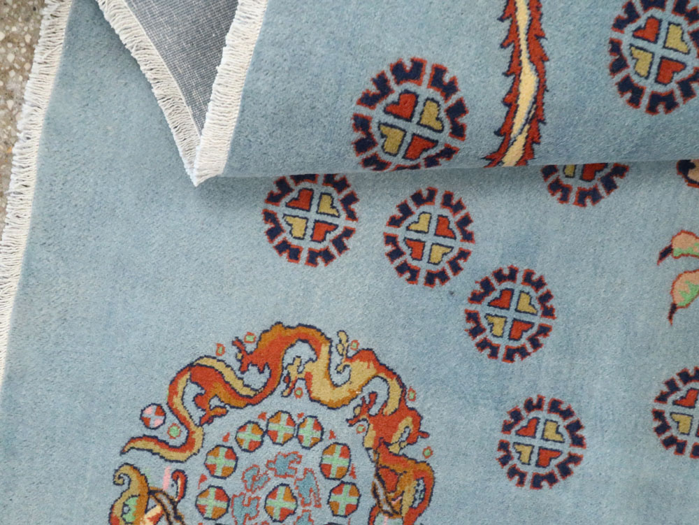 Vintage Persian Mashad Pictorial Rug, No.25698 - Gsblank