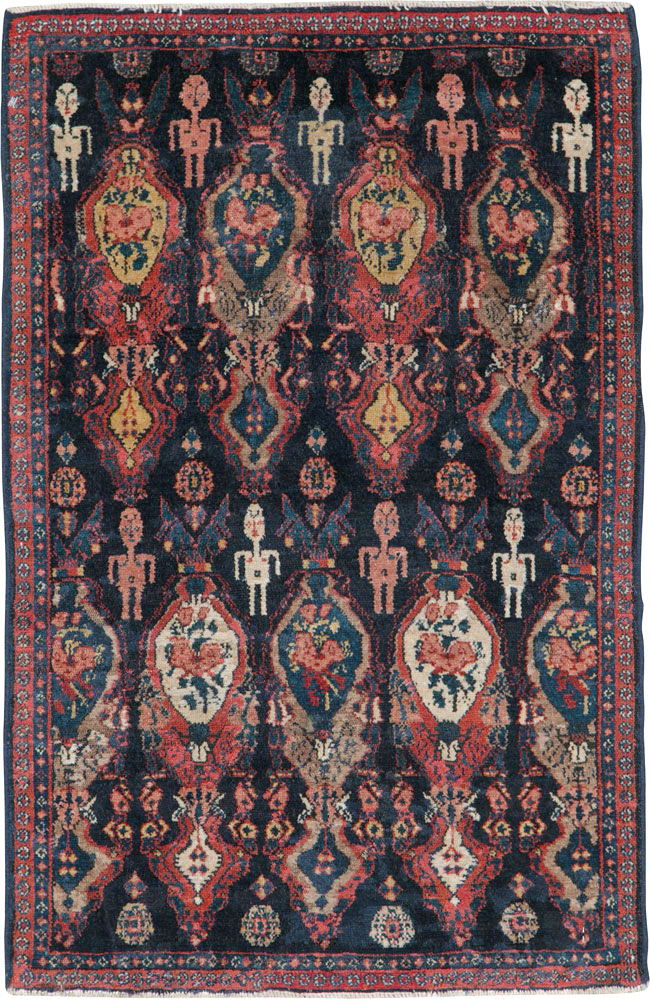 Vintage Persian Senneh Pictorial Rug (Pair: 1 of 2), No.25705 - Gsblank