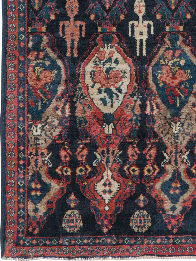 Vintage Persian Senneh Pictorial Rug (Pair: 1 of 2), No.25705 - Gsblank