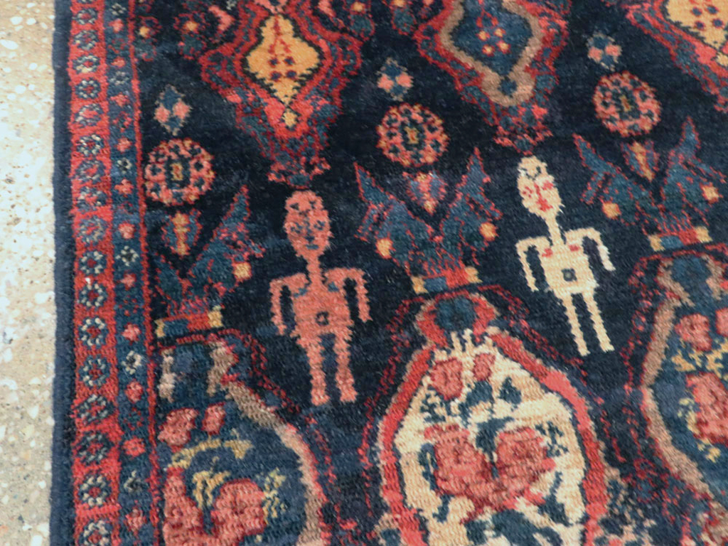 Vintage Persian Senneh Pictorial Rug (Pair: 1 of 2), No.25705 - Gsblank