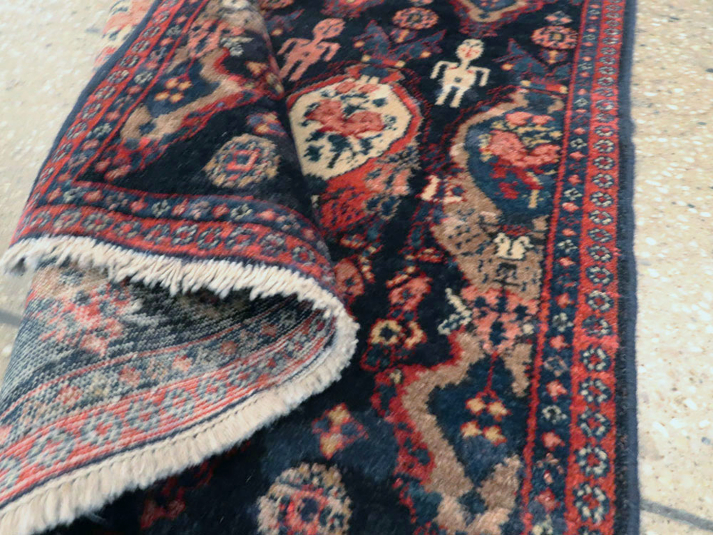 Vintage Persian Senneh Pictorial Rug (Pair: 1 of 2), No.25705 - Gsblank