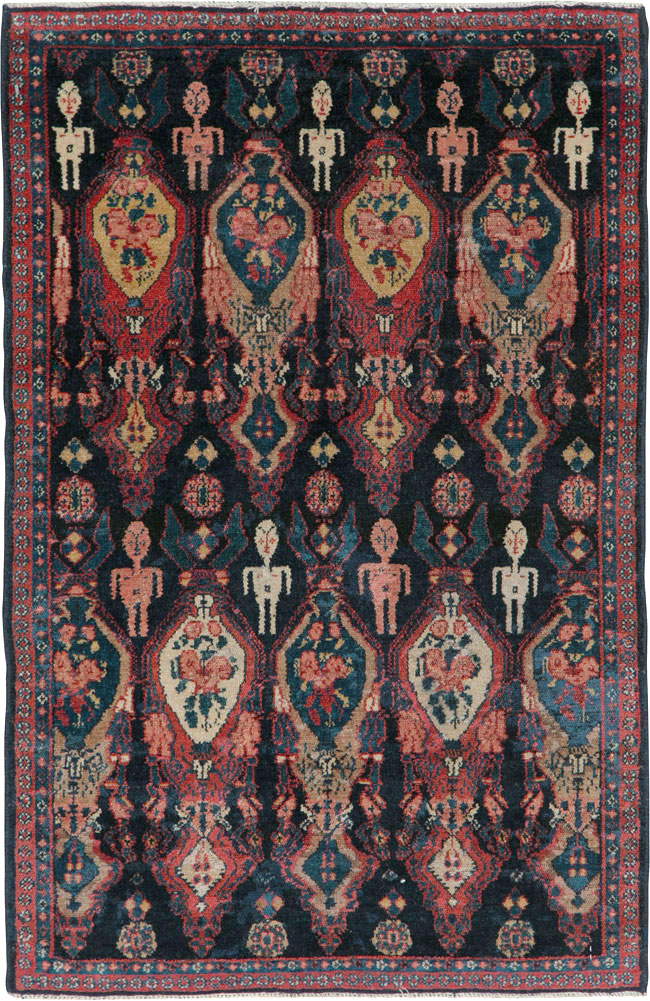 Vintage Persian Senneh Pictorial Rug (Pair: 2 of 2), No.25706 - Gsblank