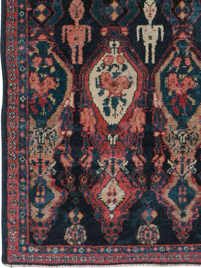 Vintage Persian Senneh Pictorial Rug (Pair: 2 of 2), No.25706 - Gsblank
