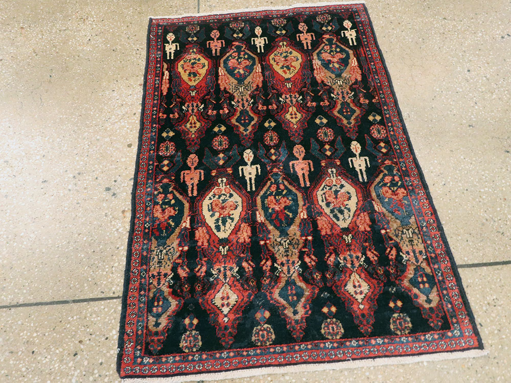 Vintage Persian Senneh Pictorial Rug (Pair: 2 of 2), No.25706 - Gsblank