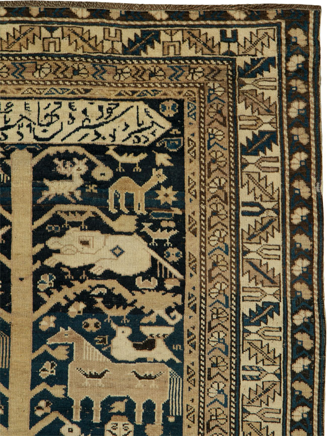 Antique Caucasian Shirvan Pictorial Rug, No.25720 - Gsblank