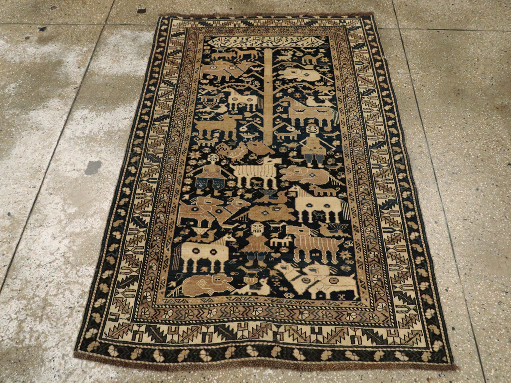 Antique Caucasian Shirvan Pictorial Rug, No.25720 - Gsblank