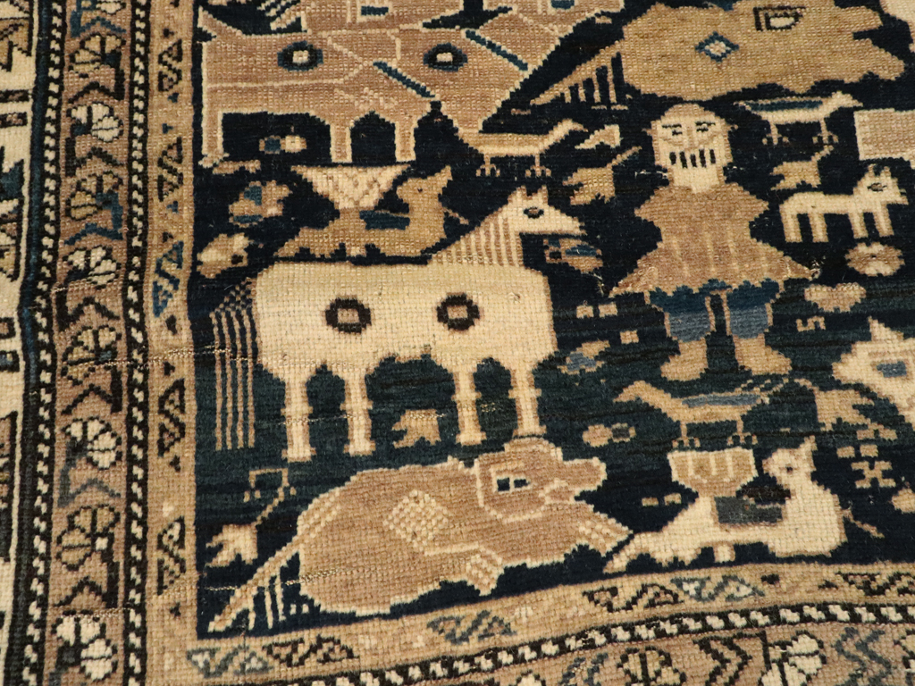 Antique Caucasian Shirvan Pictorial Rug, No.25720 - Gsblank