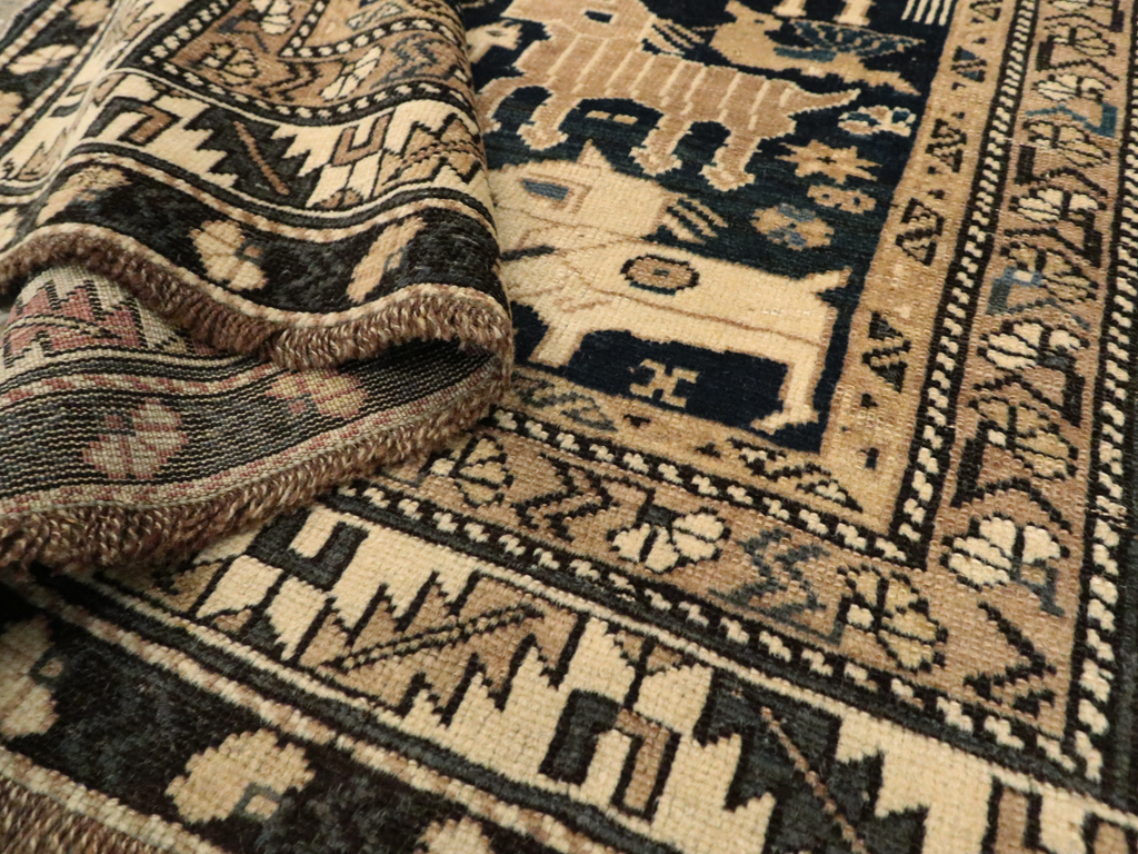 Antique Caucasian Shirvan Pictorial Rug, No.25720 - Gsblank