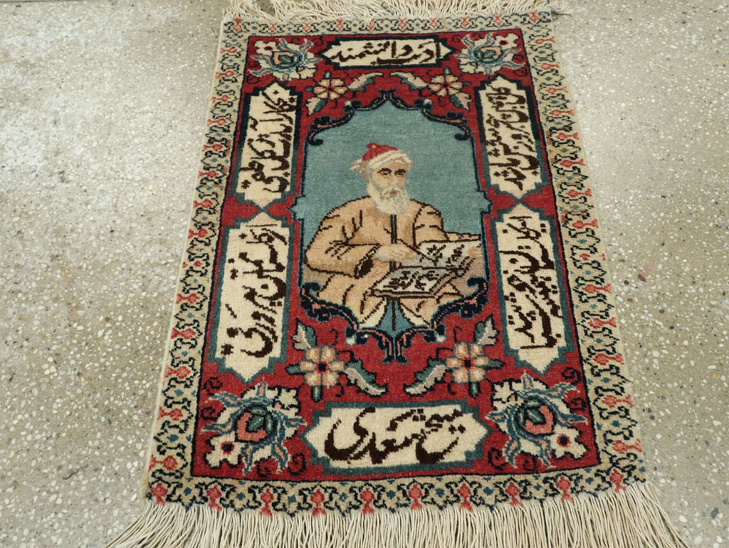 Vintage Persian Tabriz Pictorial Rug (Pair: 1 of 2), No.25724 - Gsblank