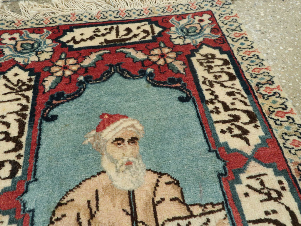 Vintage Persian Tabriz Pictorial Rug (Pair: 1 of 2), No.25724 - Gsblank