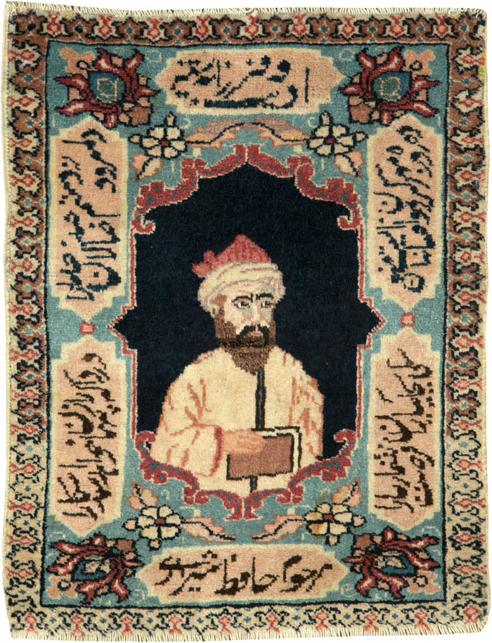 Vintage Persian Tabriz Pictorial Rug (Pair: 2 of 2), No.25725 - Gsblank