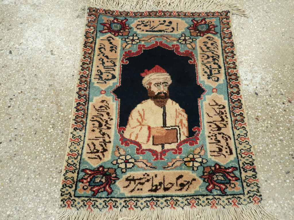 Vintage Persian Tabriz Pictorial Rug (Pair: 2 of 2), No.25725 - Gsblank