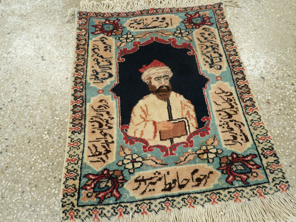 Vintage Persian Tabriz Pictorial Rug (Pair: 2 of 2), No.25725 - Gsblank