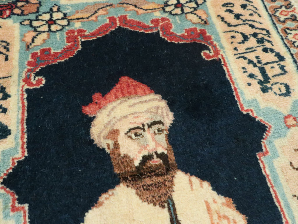 Vintage Persian Tabriz Pictorial Rug (Pair: 2 of 2), No.25725 - Gsblank