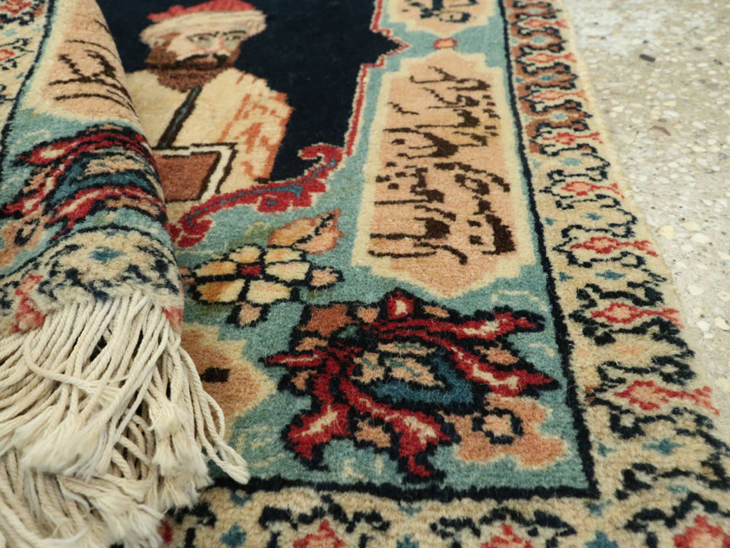 Vintage Persian Tabriz Pictorial Rug (Pair: 2 of 2), No.25725 - Gsblank