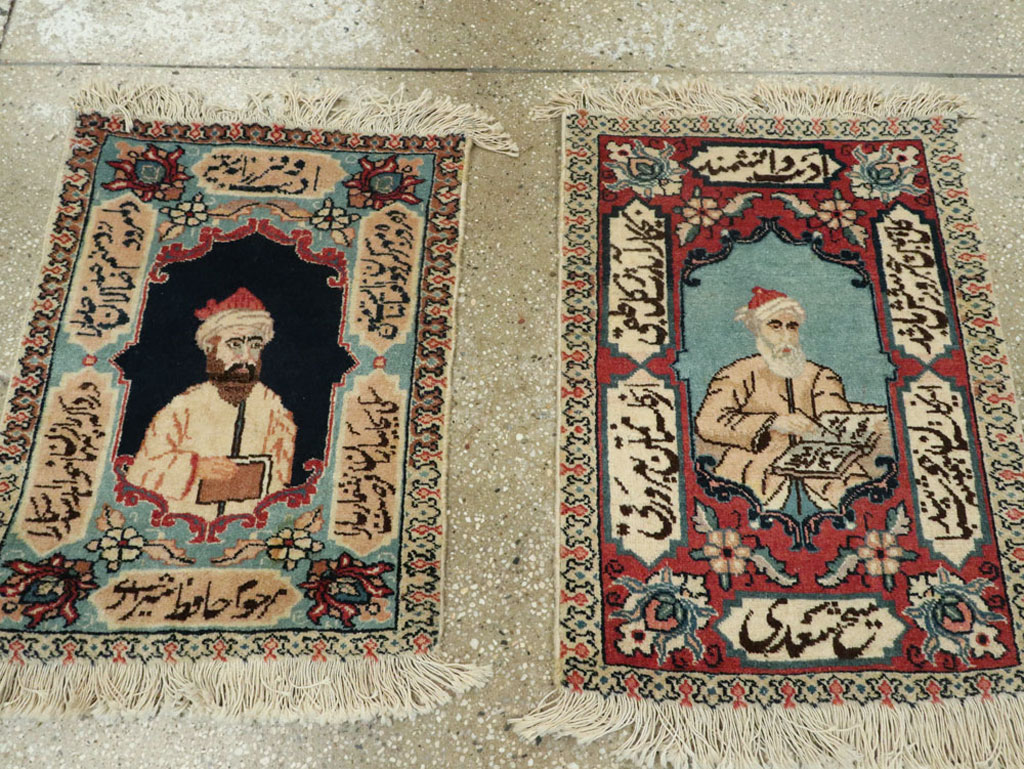 Vintage Persian Tabriz Pictorial Rug (Pair: 2 of 2), No.25725 - Gsblank
