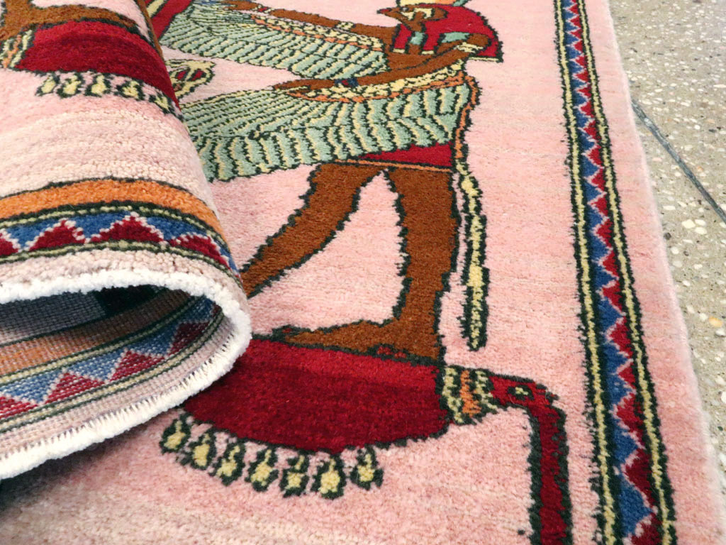 Vintage Goddess Isis Egyptian Pictorial Rug, No.25727 - Gsblank