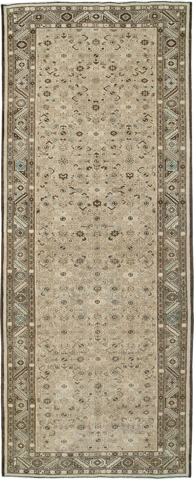 Vintage Persian Malayer Wide Gallery Runner, No.25739 - Gsblank