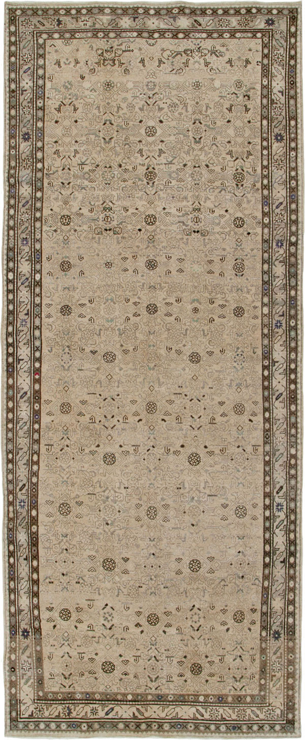 Vintage Persian Malayer Wide Gallery Runner, No.25759 - Gsblank