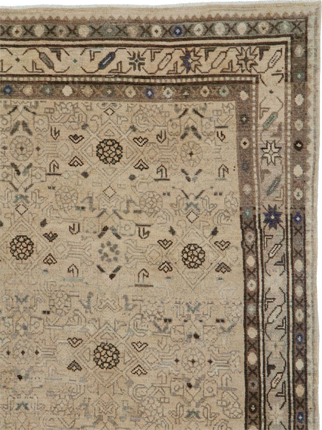 Vintage Persian Malayer Wide Gallery Runner, No.25759 - Gsblank
