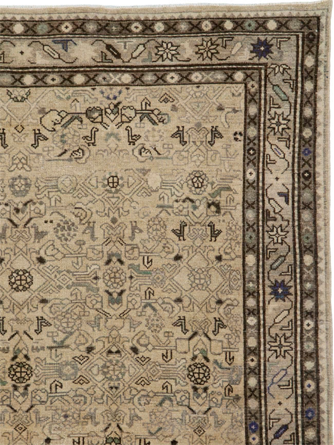 Vintage Persian Malayer Wide Gallery Runner, No.25759 - Gsblank