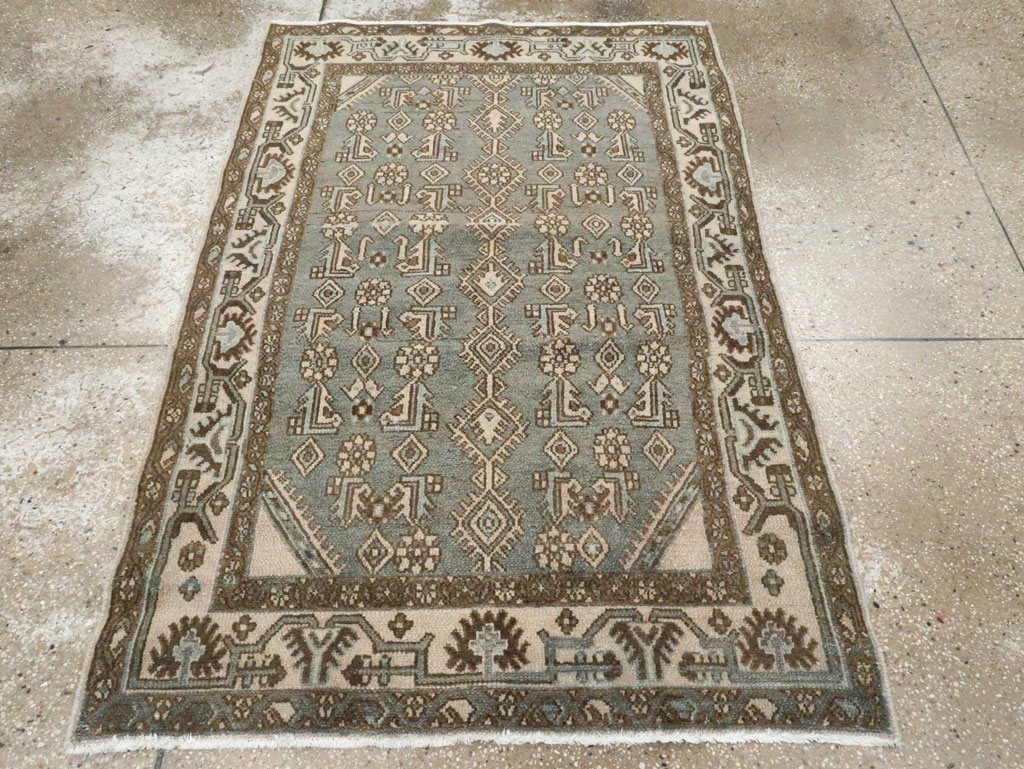 Vintage Persian Malayer Throw Rug, No.25762 - Gsblank