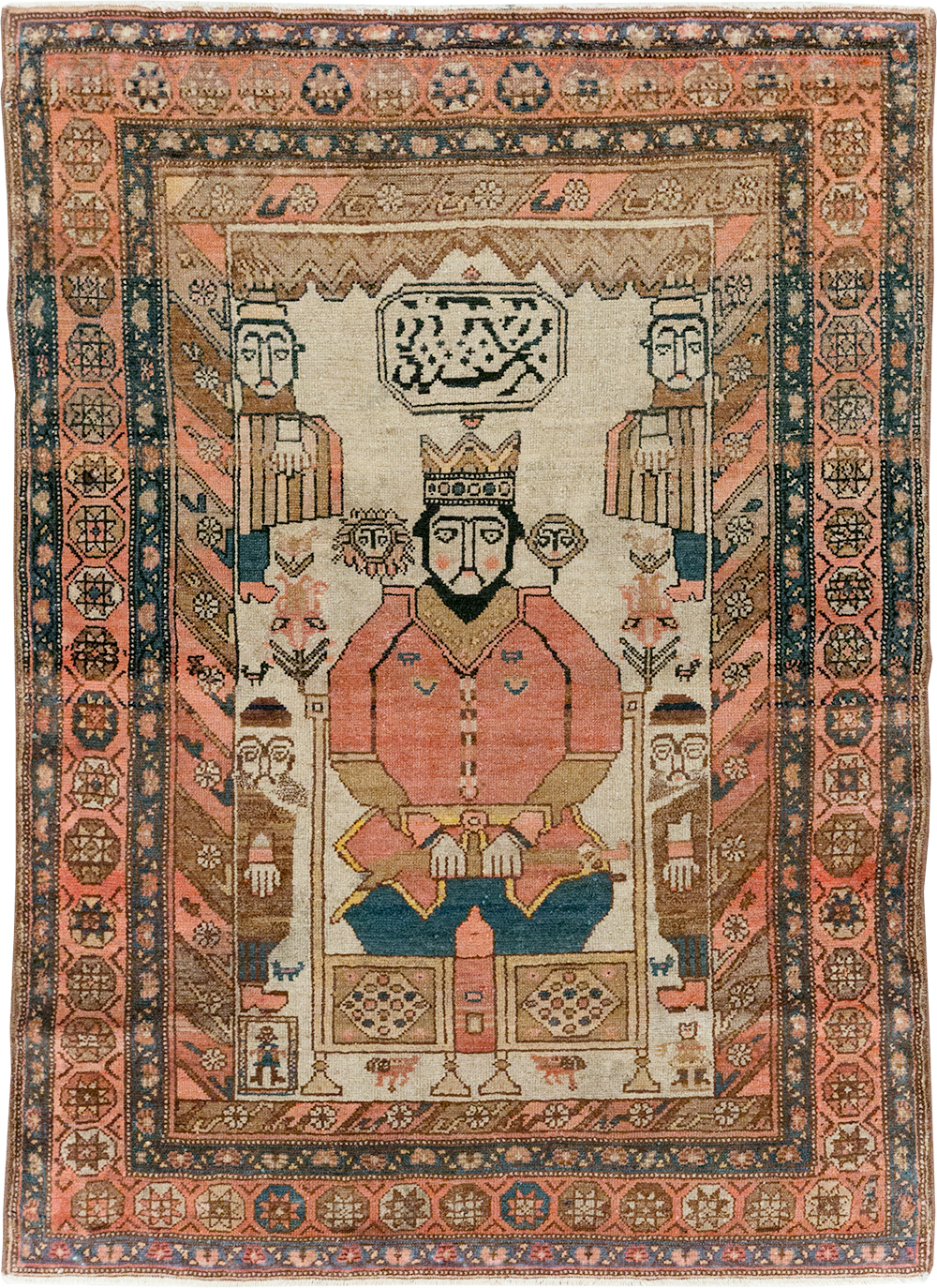 Antique Persian Pictorial Malayer Rug, No.25808 - Gsblank
