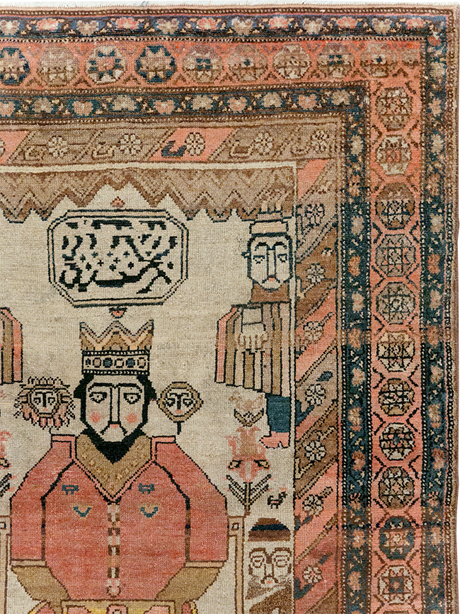 Antique Persian Pictorial Malayer Rug, No.25808 - Gsblank