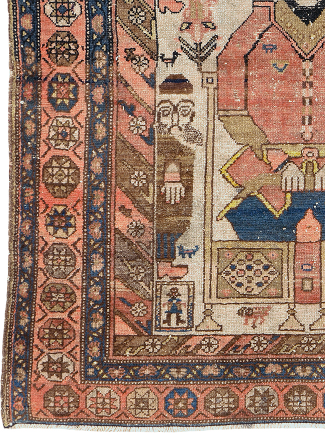 Antique Persian Pictorial Malayer Rug, No.25808 - Gsblank