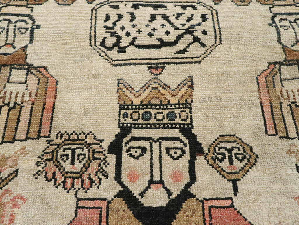 Antique Persian Pictorial Malayer Rug, No.25808 - Gsblank