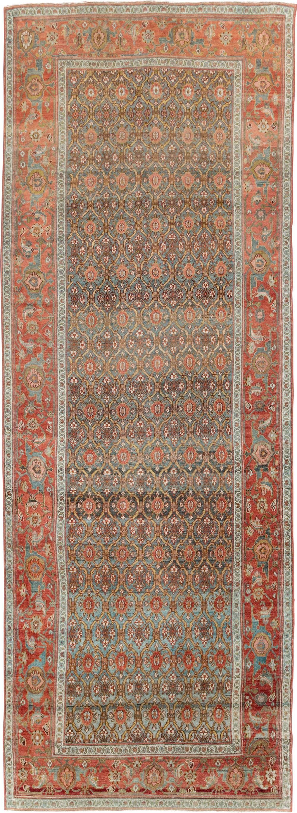 Antique Kurdish Gallery Carpet, No.25822 - Gsblank