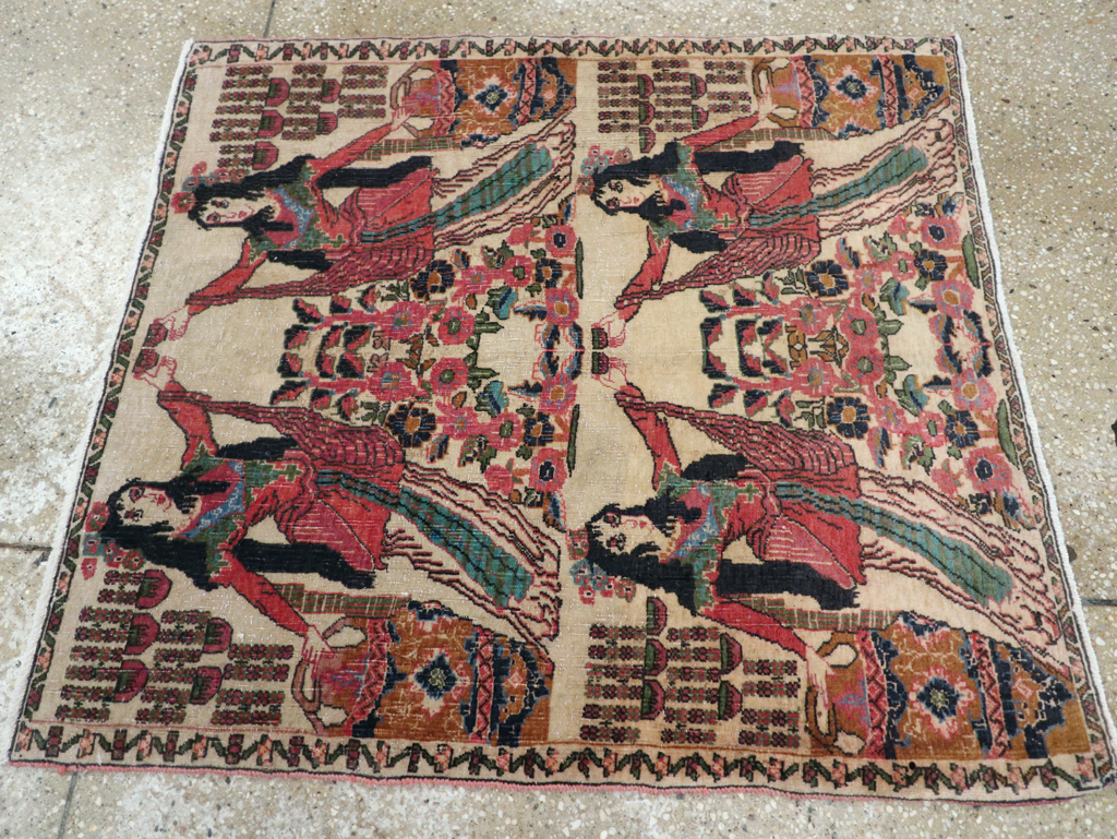 Vintage Persian Tabriz Pictorial Rug, No.25829 - Gsblank