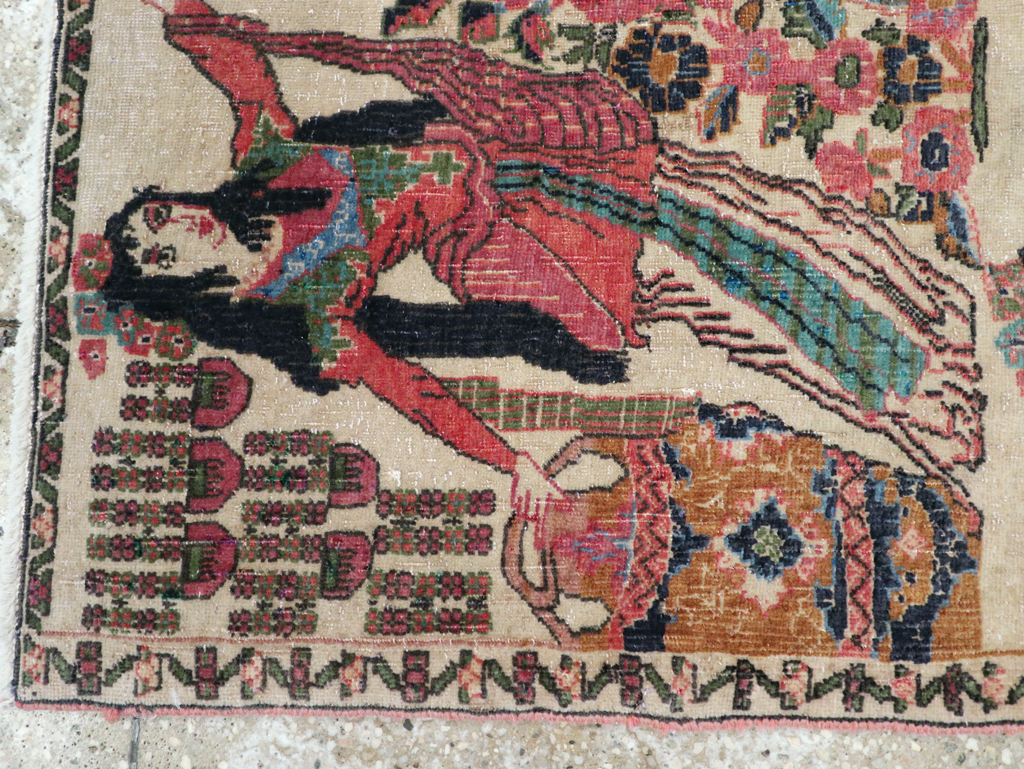 Vintage Persian Tabriz Pictorial Rug, No.25829 - Gsblank