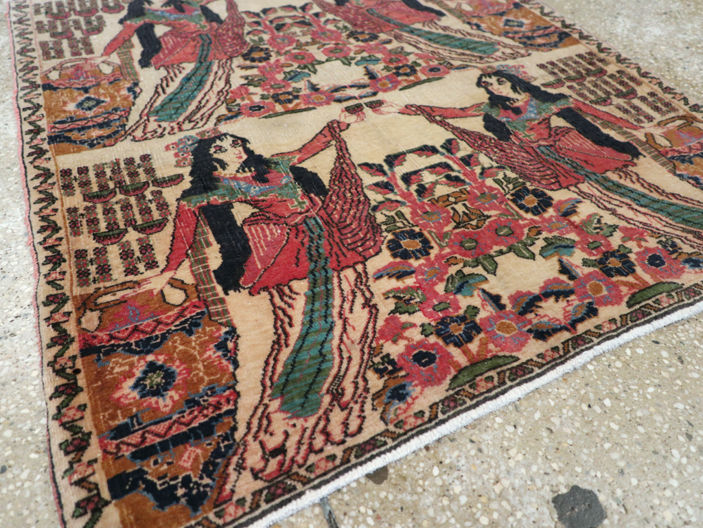 Vintage Persian Tabriz Pictorial Rug, No.25829 - Gsblank