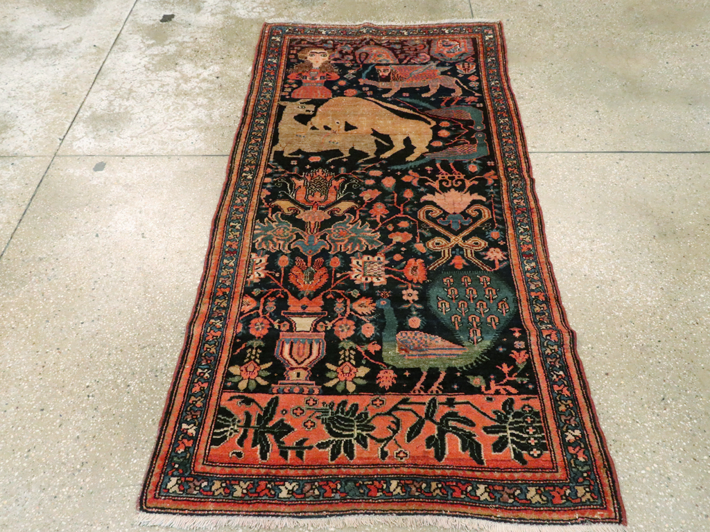 Antique Persian Malayer Pictorial Rug, No.25857 - Gsblank