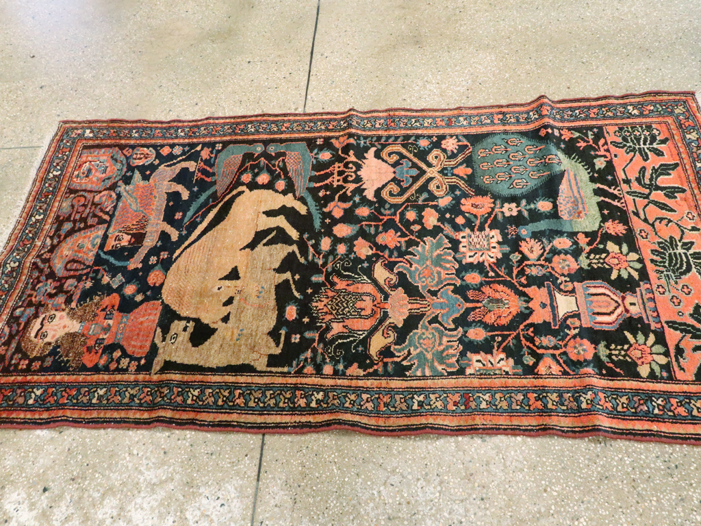 Antique Persian Malayer Pictorial Rug, No.25857 - Gsblank
