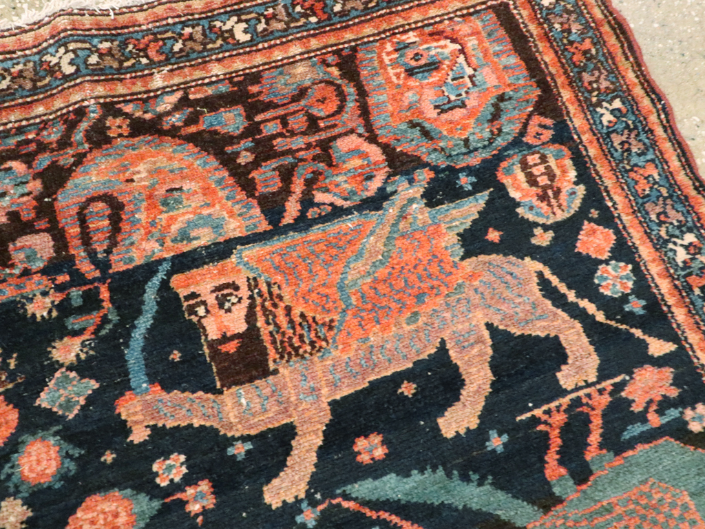 Antique Persian Malayer Pictorial Rug, No.25857 - Gsblank