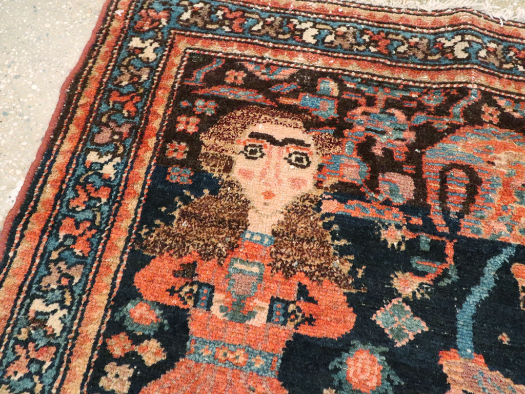 Antique Persian Malayer Pictorial Rug, No.25857 - Gsblank