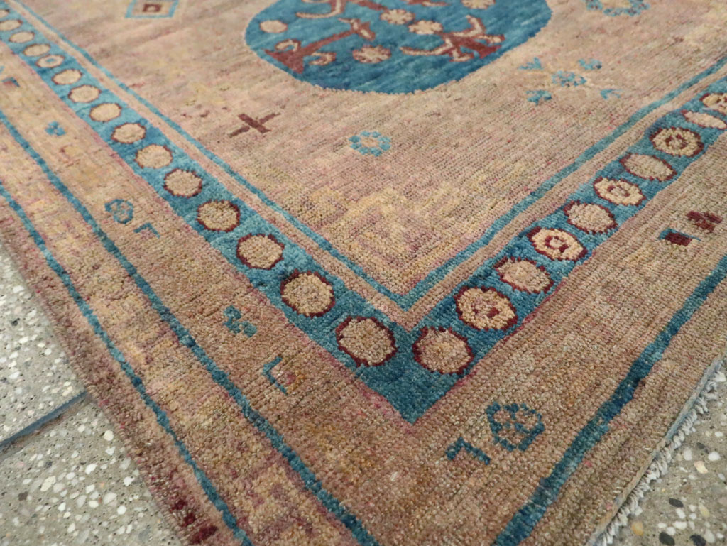Antique East Turkestan Khotan Accent Rug, No.25862 - Gsblank