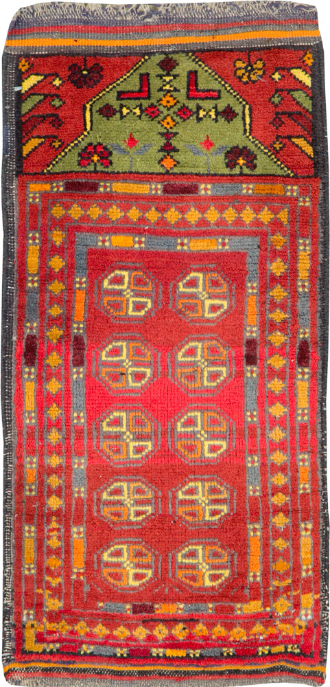 Vintage Central Asian Turkoman Tribal Throw Rug, No.25864 - Gsblank