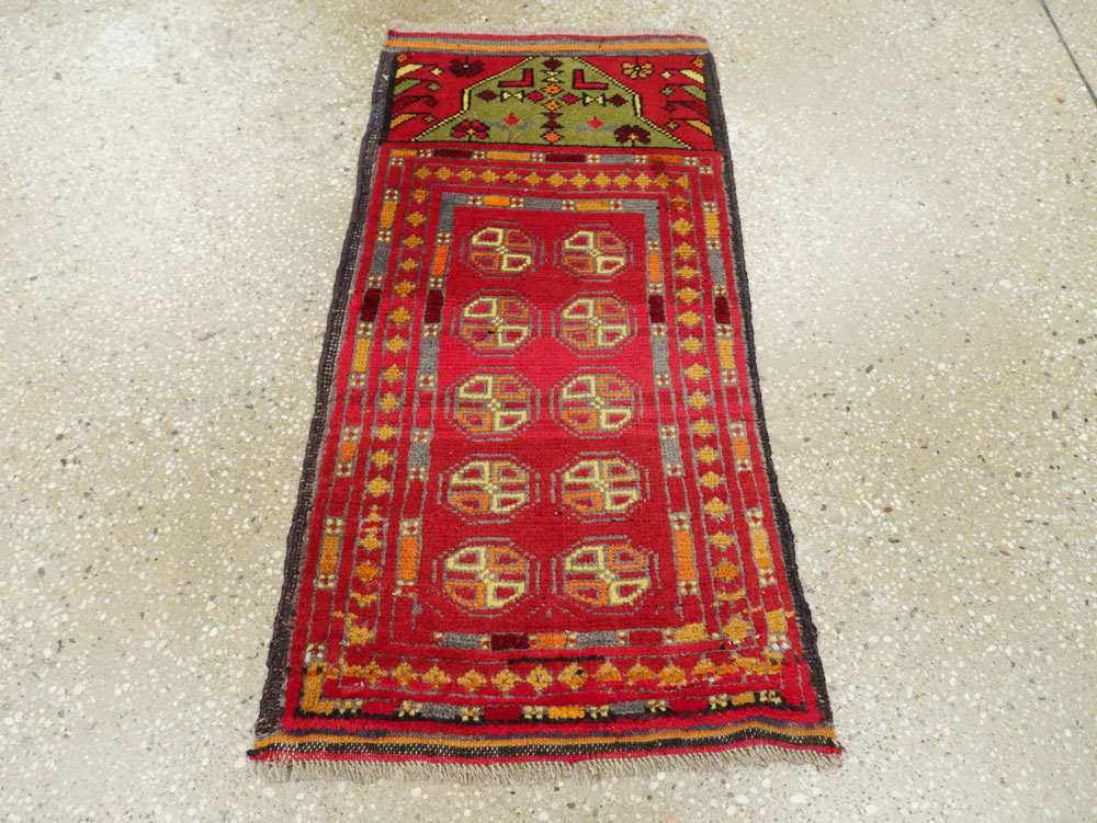 Vintage Central Asian Turkoman Tribal Throw Rug, No.25864 - Gsblank
