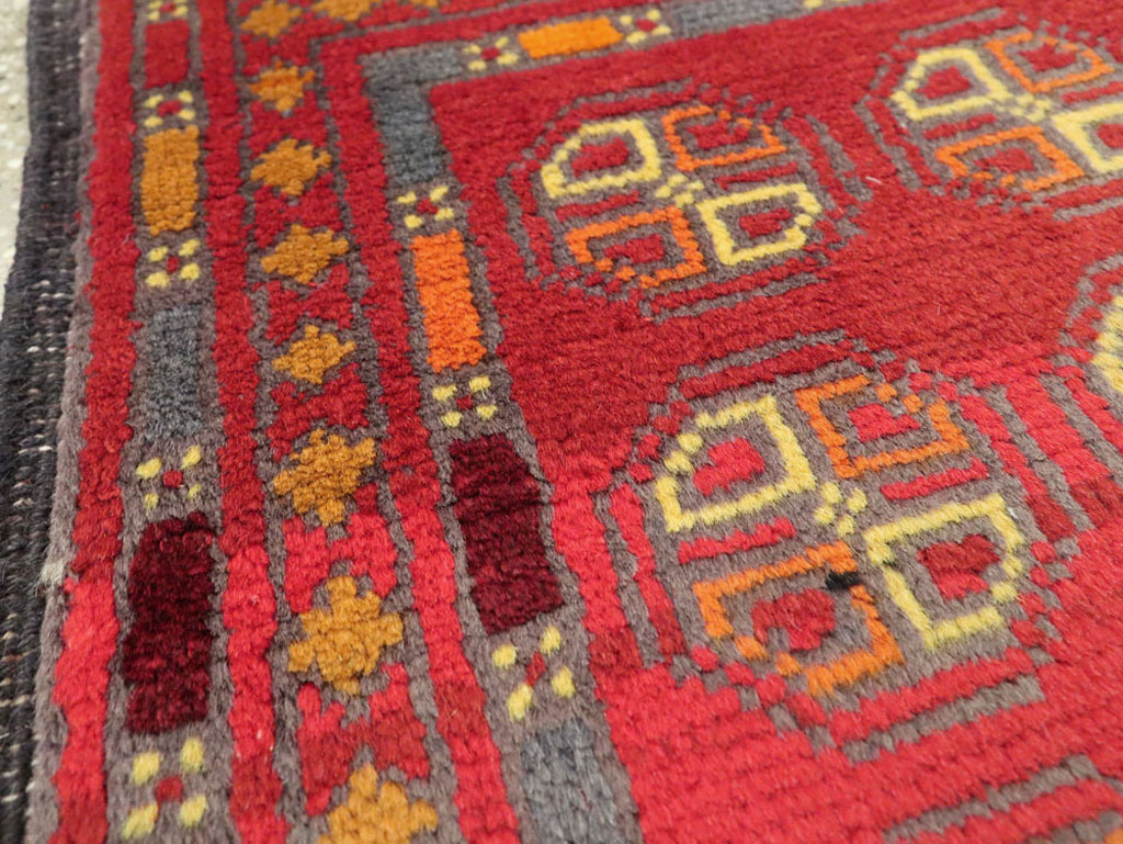 Vintage Persian Turkoman Tribal Throw Rug, No.25864 - Gsblank