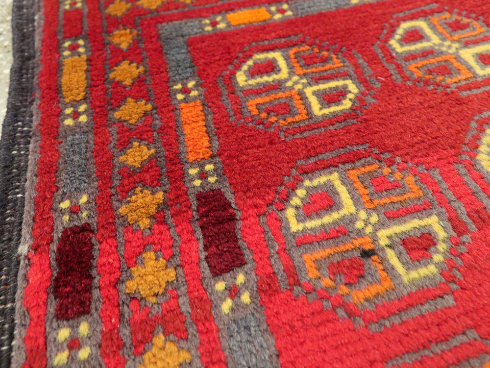 Vintage Central Asian Turkoman Tribal Throw Rug, No.25864 - Gsblank